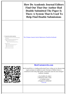 Academic Journal Submission Guide & Checklist