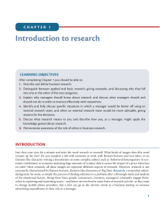 Introduction to Business Research: Concepts, Methods, and Managerial Role