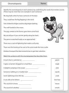 Onomatopoeia Worksheet: Sound Words for Kids
