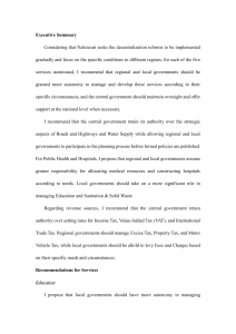 Decentralization Reform Recommendations for Nchinzuri