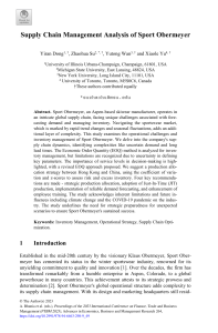 Supply Chain Management Analysis of Sport Obermeyer: Skiwear Industry Case Study