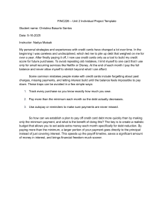 Credit Card Debt Payoff Plan Template | FINC226 Project