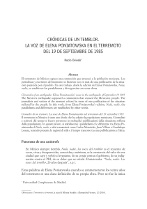 Cr&oacute;nicas de un temblor: La voz de Elena Poniatowska en el terremoto de 1985