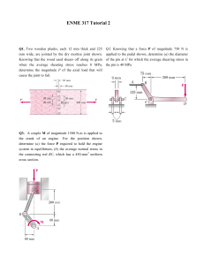 ENME 317 Tutorial 2: Engineering Mechanics Stress Problems