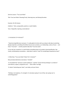 True Love Waits: Purity, Relationships & Self-Worth for Teens & Youth