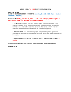 ADMS 1000 Fall 2025 Midterm Exam Instructions