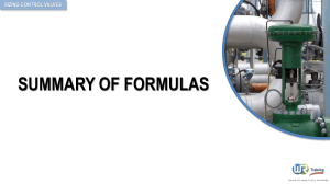 Sizing Control Valves: Formulas for Incompressible Fluids & Choked Flow
