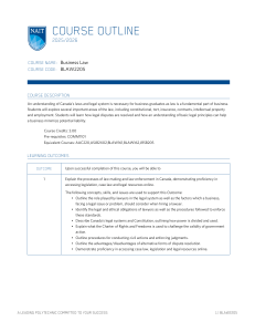 BLAW2205 Business Law Course Outline 2025/2026 - NAIT