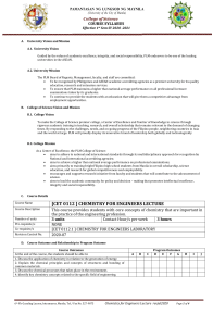 Chemistry for Engineers Syllabus - PLM