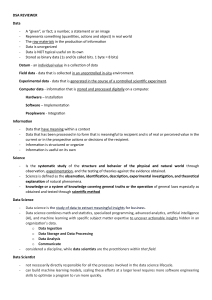 Data Science Reviewer: Key Concepts & Definitions