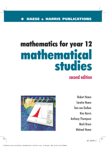 Mathematics for Year 12: Mathematical Studies - Second Edition Textbook