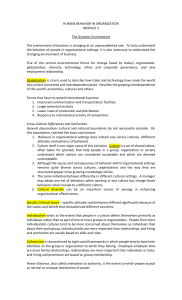 Human Behavior in Organization: The Dynamic Environment Module 2