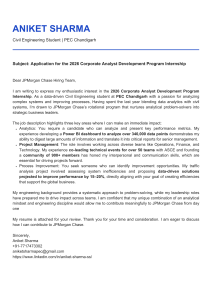 JPMorgan Chase Internship Cover Letter - Aniket Sharma
