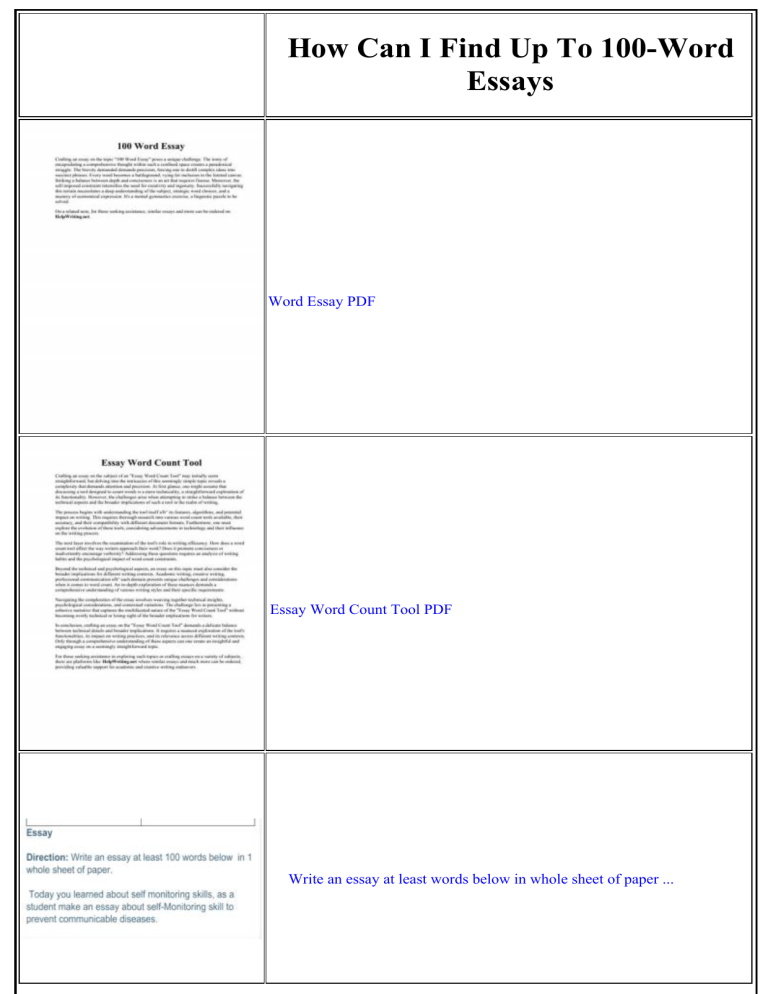 Essay Writing Examples & Tips: 100-Word Essays
