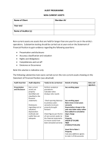 Audit Programme: Non-Current Assets Substantive Testing & Assertions