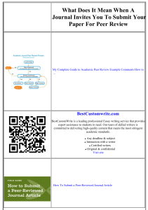 What does it mean when a journal invites you to submit your paper for peer review