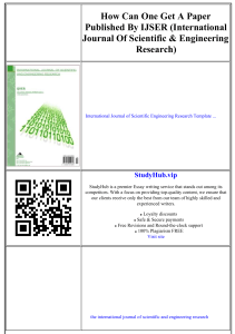 IJSER Paper Publication Guide & Research Tips