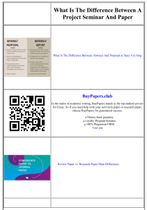 What is the difference between a project seminar and paper