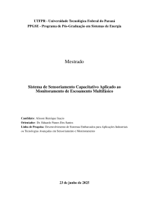 Sensoriamento Capacitivo para Escoamento Multifásico - Proposta