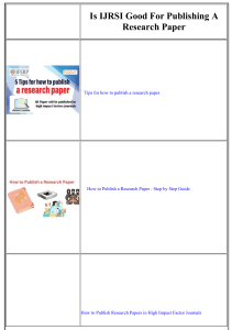Publishing Research Papers: A Step-by-Step Guide