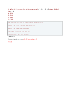 Math Tutorial: Calculator Methods for Polynomials, Sequences, Calculus