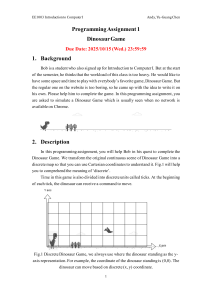 EE1003 Programming Assignment 1: Dinosaur Game Simulation Project