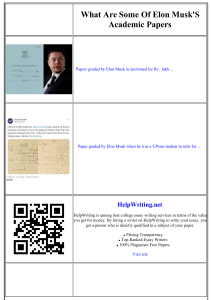 What are some of Elon Musk's academic papers