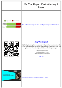 Co-Authoring Research Papers: Guide, Regrets, and Tips