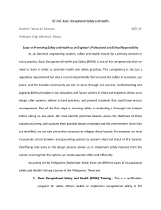 Engineer's Role in Safety & Health: BOSH Training & Risk Analysis