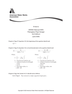 AWWA Manual M45 Fiberglass Pipe Design Errata (June 2020) - Corrections