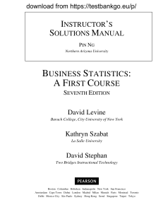 Business Statistics Solutions Manual, 7th Edition