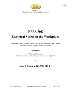 NFPA 70E Electrical Safety in the Workplace: Online Education Course