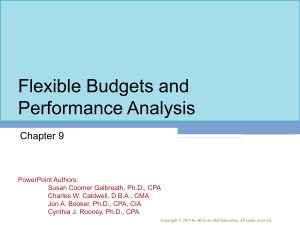 Flexible Budgets & Performance Analysis - Chapter 9 | Accounting