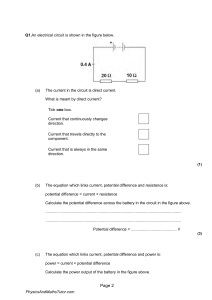 Electrical Circuits Exam Questions: Physics High School