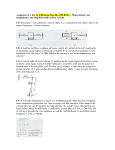 Mechanical Vibrations Assignment 1: Equations of Motion & Frequencies