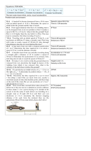 Kinematics Problems with Solutions