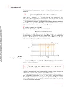 Double Integrals: Calculus Textbook Excerpt