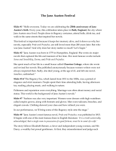 Jane Austen & Pride and Prejudice: A Festival Celebration