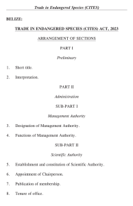 Belize CITES Act 2023: Endangered Species Trade Law