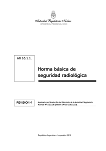 Norma AR 10.1.1 Seguridad Radiol&oacute;gica - Argentina
