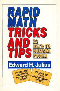 Rapid Math Tricks & Tips: 30 Days to Number Power by Edward H. Julius
