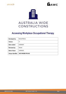 Accessing Workplace Occupational Therapy Procedure