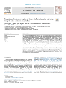 Cheese Sensory Perception: Odor Modulation of Flavor & Texture