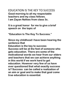 Education Is The Key To Success: A Speech by Zayan Nafees
