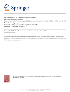 Complex Hunter-Gatherer Archaeology: Definitions & Models