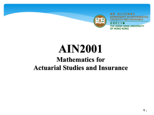 AIN2001: Linear Algebra & Calculus for Actuarial Studies