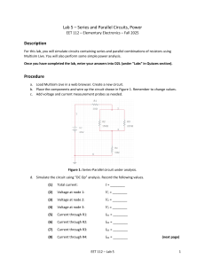 Series & Parallel Circuits Lab: EET 112