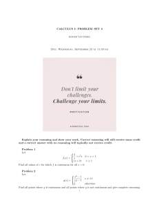 Calculus I Problem Set 3 by Roger Van Peski
