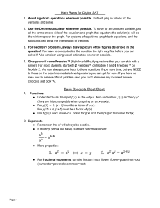 Digital SAT Math Cheat Sheet: Rules & Concepts