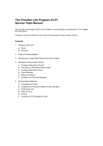 CLP Service Team Manual: Christian Life Program Guide